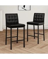 Streamdale Furniture Modern design High stool Metal legs Kitchen Restaurant Black pu bar chair, black spray painted chair legs