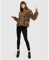 Belle & Bloom Women's Last Call Leopard Faux Fur Jacket