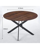 47.2INCH Round Dining Table,Office Table,Coffee Table,120X120X75CM,cross leg