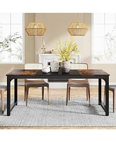 Tribesigns 71"x31.5" Dining Table, Industrial for 6-8 Person, Rectangular Dinner Table for Dining Room Kitchen Living Room, with Heavy Duty Metal Legs