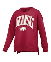 Pressbox Women's Cardinal Arkansas Razorbacks Pocketed Arch Pullover Sweatshirt