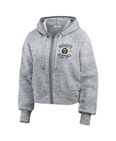 Wear by Erin Andrews Women's Heather Gray Denver Nuggets Speckled Radiator Full-Zip Hoodie