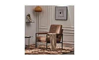 Slickblue Light Brown Technology Fabric Indoor Leisure Chair - Single Iron Frame Chair for Stylish Comfort and Relaxation