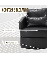 Swivel Barrel Chair, Comfy Round Accent Sofa Chair for Living Room, 360 Degree Swivel Barrel Club Chair, Leisure Arm Chair for Nursery, Hotel, Bedroom