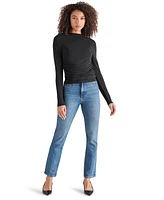 Steve Madden Women's Elvira Drape-Neck Side-Ruched Top