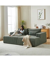 87" Oversized Sectional Lounge Chaise, No Assembly Required,Cloud Plush Loveseat with Reclining Sofa Bed,Fluffy Modern Sleeper Chair for Indoor L