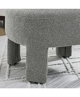 Hoop gauze lounge chair with sof cushion and backrest, need to be assembled, suitable for living room'bedroomldining room---grey(24.5"28.75"