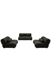 Modern Oversized Modular Sofa Set – Chenille Fabric Living Room Sofa with Cylindrical Pillows, Freely Arrangeable, Perfect for Home and Lounge