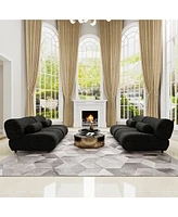 Modern Oversized Modular Sofa Set – Chenille Fabric Living Room Sofa with Cylindrical Pillows, Freely Arrangeable, Perfect for Home and Lounge