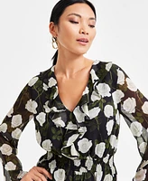 I.n.c. International Concepts Women's Ruffled Floral Smocked-Waist Dress, Exclusively at Macy's