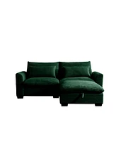 Streamdale Furniture Sectional Sofa Comfy Corduroy Couch for Living Room with Pillows and Round Armrests, Modern Corduroy Sofa Sleeper Deep Couches wi