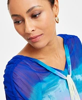 I.n.c. International Concepts Women's Printed Tie-Neck Top, Exclusively at Macy's