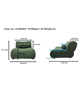 Elegant Green Chenille Fabric Sofa - 3-Piece Modular Sectional with Cozy Recline & Unique Design - Ideal for Modern Living Rooms