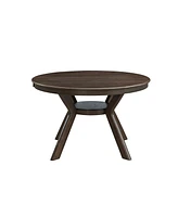 Streamdale Furniture Wooden Dining Table Set, Mid Century Modern Round Rubber Wood Kitchen Table and Cross Back Upholstered Dining Chairs for Dining R