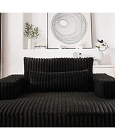 75-Inch Corduroy Sponge Sofa Lounge Chair,No Assembly Required,Fluffy Modern Sleeper Chair for Indoor Living Room Bedroom