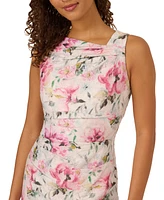 Adrianna Papell Women's Floral Matelasse Short Sheath Dress