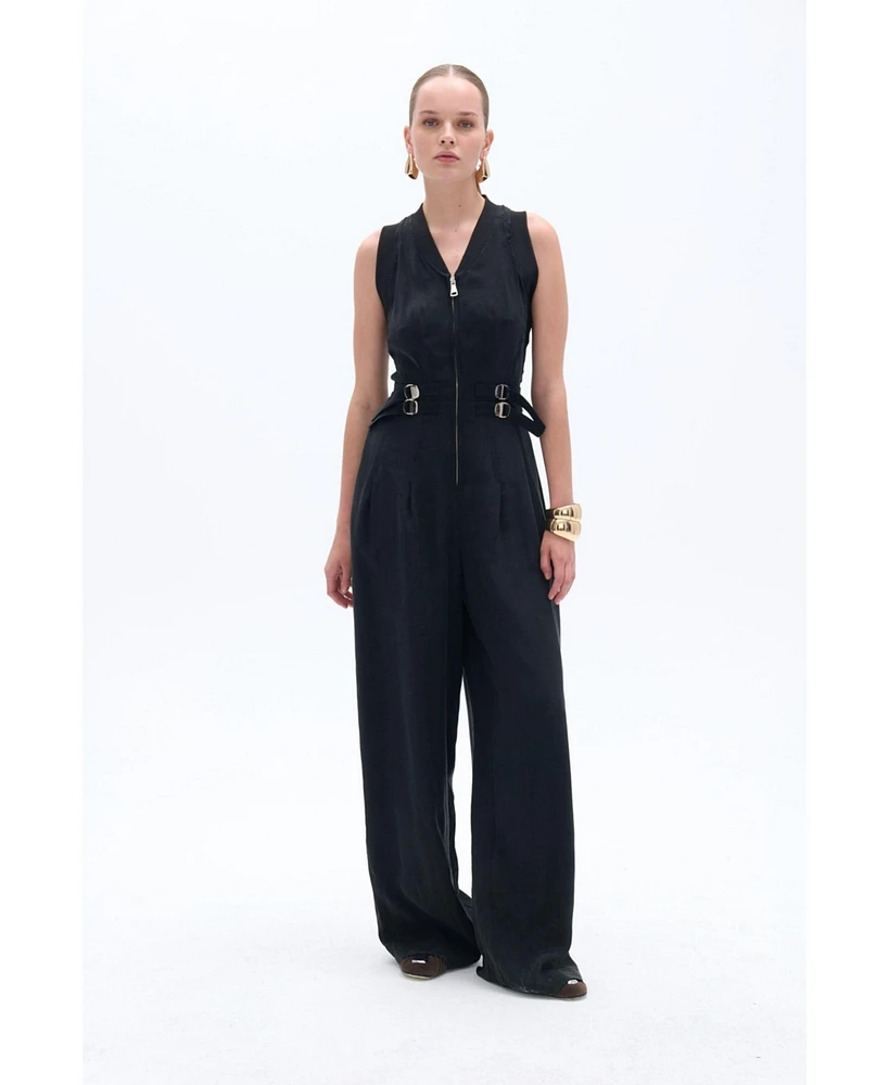 Nocturne Women's Bomber Neck Jumpsuit