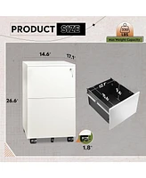 2-Drawer Mobile File Cabinet with Lock