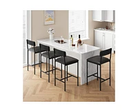 gaomon Bar Stools Set of 2, Kitchen Bar Stools with Footrest, 25.5 Inches Upholstered Bar Chairs with Back