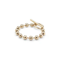 UNOde50 Sterling Silver and 18K Gold Pated Metal Ring Bar Bracelet