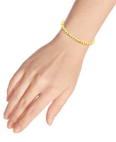 Giani Bernini Polished Beaded Stretch Bracelet (4mm) 18k Gold over Sterling Silver, Exclusively at Macy's