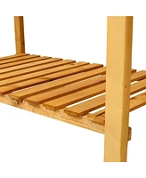 8 Pockets Horticulture Raised Garden Bed Elevated Wood Planter Box Stand with Foldable Side Table and Storage Shelf for Herb/Vegetables/Flowers