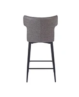 Streamdale Furniture 28inch Counter Height Bar Stools Set of 2, Modern Bar Upholstered Chairs with Pu Leather, Metal Footrest and Frame for Kitchen Is