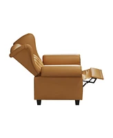 Modern Tufted Push Back Armchair Technical Leather Chair, Adjustable Single Sofa Chair with Sturdy Wood Legs for Bedroom, Living Room, Small Space(Col