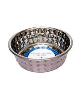 Country Living Set of 2 Hammered Stainless Steel Dog Bowls – Textured, Durable, Stylish & Functional