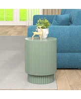 19.9-inch H-shaped barrel coffee table, Nordic style, simple design, suitable for indoor and outdoor use, made of magnesium oxide, suitable for living