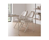 gaomon Folding Chairs 4 Pack, Portable Metal Chairs with Cushions and Non-Slip Feet Pads for Home and Office, Indoor and Outdoor Events