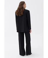 Nocturne Women's Padded Shoulder Blazer Jacket