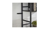 Slickblue Triple Wide 5-Shelf Bookshelves - Industrial Retro Wooden Design for Home and Office Open Storage Solutions