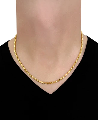 Large Rounded Box-Link 20" Chain Necklace (3.5mm) in 14k Gold