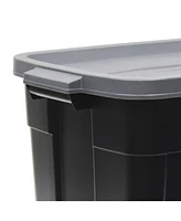 Rubbermaid Roughneck 18 Gal Storage Container Organizer, Black & Gray (6 Pack)