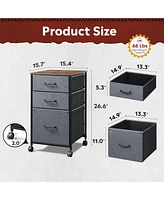 Devaise Mobile File Cabinet, Rolling Printer Stand with 3 Drawers