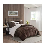 Streamdale Furniture Plush to Sherpa Down Alternative Comforter Set