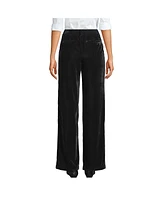 Lands' End Women's Velvet High Rise Pleated Wide Leg Pants