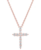 Diamond Cross Pendant Necklace (1 ct. t.w.) 14k White, Yellow or Rose Gold