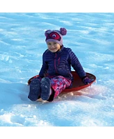 Flexible Flyer Steel Saucer 26" Metal Winter Snow Sled for Kids and Adults, Red