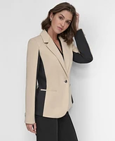 Dkny Women's Two-Tone One-Button Colorblock Blazer