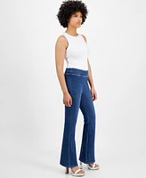 Dkny Jeans Petite Flared-Leg High Rise Pull-On