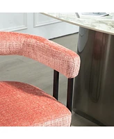 Contemporary Designed Chenille Fabric Upholstered Accent/Dining Chair/Barrel Side Chairs Kitchen Armchair for Living Room set of 1 ( Chenille