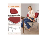 gaomon Folding Chairs 2 Pack, Portable Metal Chairs with Cushions and Non-Slip Feet Pads for Home and Office, Indoor and Outdoor Events