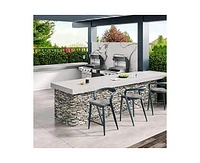 gaomon Outdoor Counter Height Bar Stools Set of 2, Comfortable Chairs for Indoor and Outdoor Use, All-Weather Design, Simple Assembly