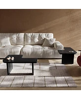 Tova 54" Modern Minimalist Thick High-strength Mdf Coffee Table, Combined Tea Table for Living Room, Office, Den, Dark oak