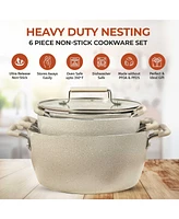 Granitestone Desert Collection 6-Piece Nonstick Nesting Stock Pots Set