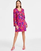 I.n.c. International Concepts Women's Lace-Up-v-Neck Mini Dress, Exclusively at Macy's