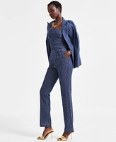 I.n.c. International Concepts Women's Pinstripe Straight-Leg Jeans, Exclusively at Macy's