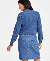 I.n.c. International Concepts Women's Quilted Denim Jacket, Exclusively at Macy's